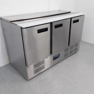 New B Grade Polar G607 3 Door Bench Fridge Saladette For Sale