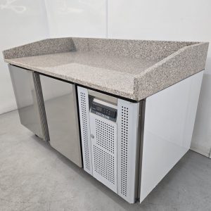 New B Grade Tefcold Marble 2 Door Bench Fridge 370 Litre PT1200