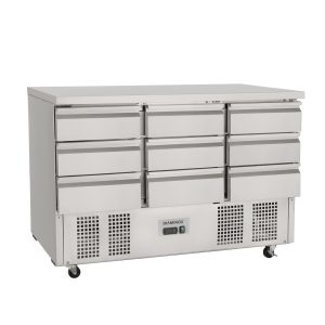 Brand New Diaminox 9 Drawer Stainless Steel Bench Fridge SD139R