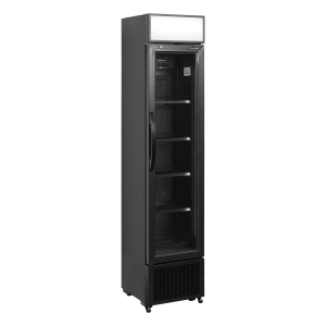 FSC175H BLACK Slimline Glass Door Merchandiser