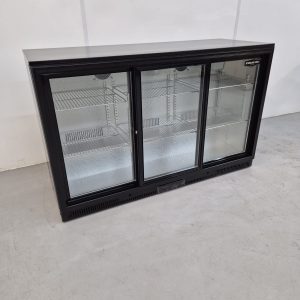 Brand New Sterling Pro Sliding Triple Door Low Height Bottle Fridge 280L SP3HC-LOW-BS