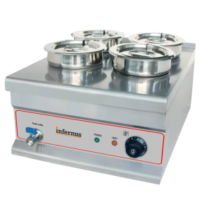 Brand New Infernus Electric Round Pot Bain Marie – 4 x 7L Pots INF-4TT