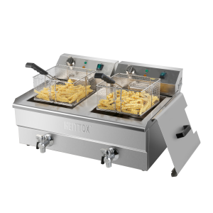 Brand New Heittox Twin Tank 16L Electric Fryer With Tap FT16T