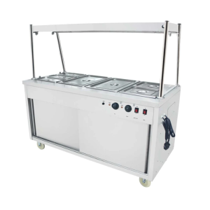 Ace HYH-4W Serveover Bain Marie Hot Cupboard Flat Glass