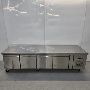 New B Grade Polar Stainless Four Door Low Chef Base Counter Fridge 262 Litre DA464