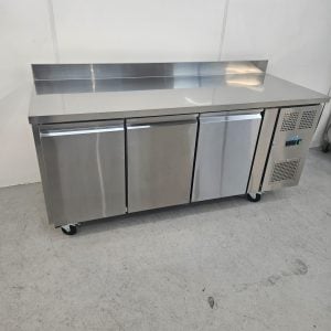 New B Grade Polar Stainless Triple Door Bench Fridge With Upstand UA065