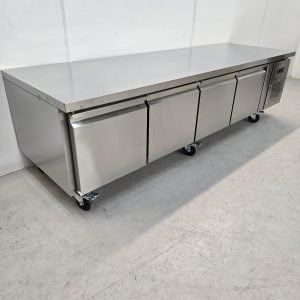 New B Grade Polar Stainless Four Door Low Chef Base Counter Fridge 262 Litre DA464
