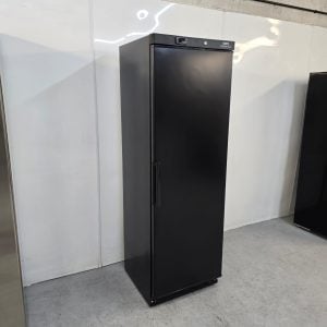 New B Grade Nisbets Essentials Single Upright Freezer Black 365 Litre FB049