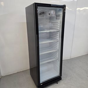 New B Grade Nisbets Essentials Upright Display Cooler Black 346 Litre DG280