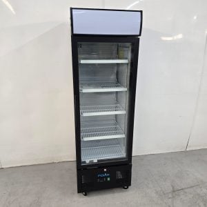 New B Grade Polar Single Upright Display Fridge 218 Litre Black GH426