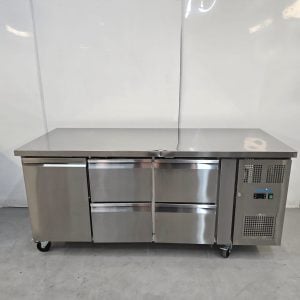 New B Grade Polar Stainless Counter Fridge 4 Drawers & 1 Door 465 Litre UA103