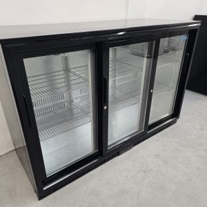 New B Grade Polar Triple Door Bottle Fridge With Sliding Doors 330 Litre GL006