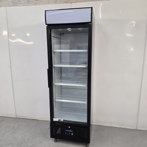 New B Grade Polar Upright Single Door Display Fridge 368 Litre Black GH427