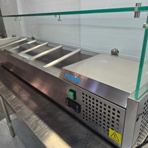 New B Grade Polar Countertop Prep Fridge 6x 1/4GN AB090
