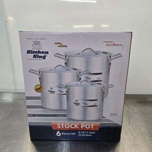 Brand New Kitchen King Aluminium Stock Pot Set With Lids 3 x 23-28cm