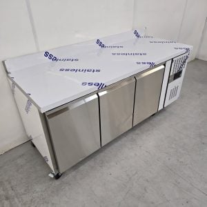 New B Grade Tefcold 3 Door Stainless Bench Freezer 417 Litre GC73