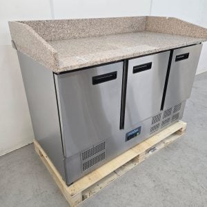 New B Grade Polar Pizza Prep 3 Door Counter Fridge 368 Litre CN402