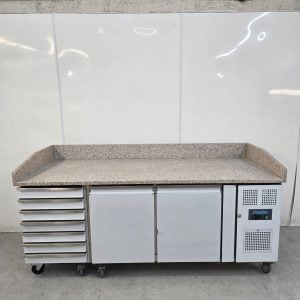 New B Grade Polar Pizza Counter with Granite Top and Dough Drawers 428 Litre CT423
