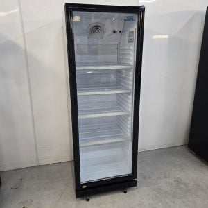 New B Grade Nisbets Essentials Upright Display Cooler Black 346 Litre DG280