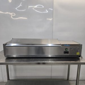 New B Grade Polar Countertop Prep Fridge with Lid 5x 1/4GN FA854