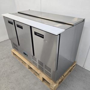New B Grade Polar Saladette Triple Counter Fridge Stainless 368 Litre G607