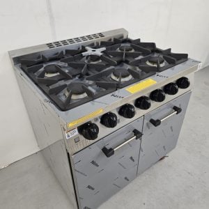 New B Grade Buffalo 6 Burner Gas Oven Range with Castors CT253