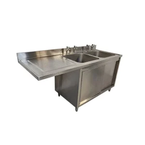 New B Grade Diaminox Stainless Steel Double Bowl Dishwasher Sink with Cupboard 180cm DS180LC